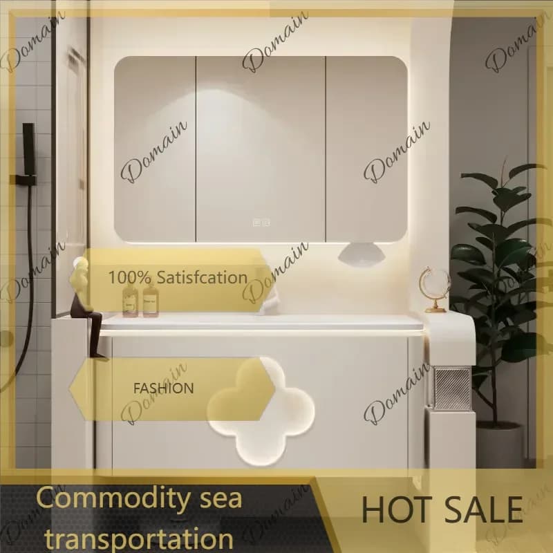 E Bathroom Cabinets With Mirror Closet Furniture French Combination Bathroom Cabinet Integrated Basin Washstand Organizer Light