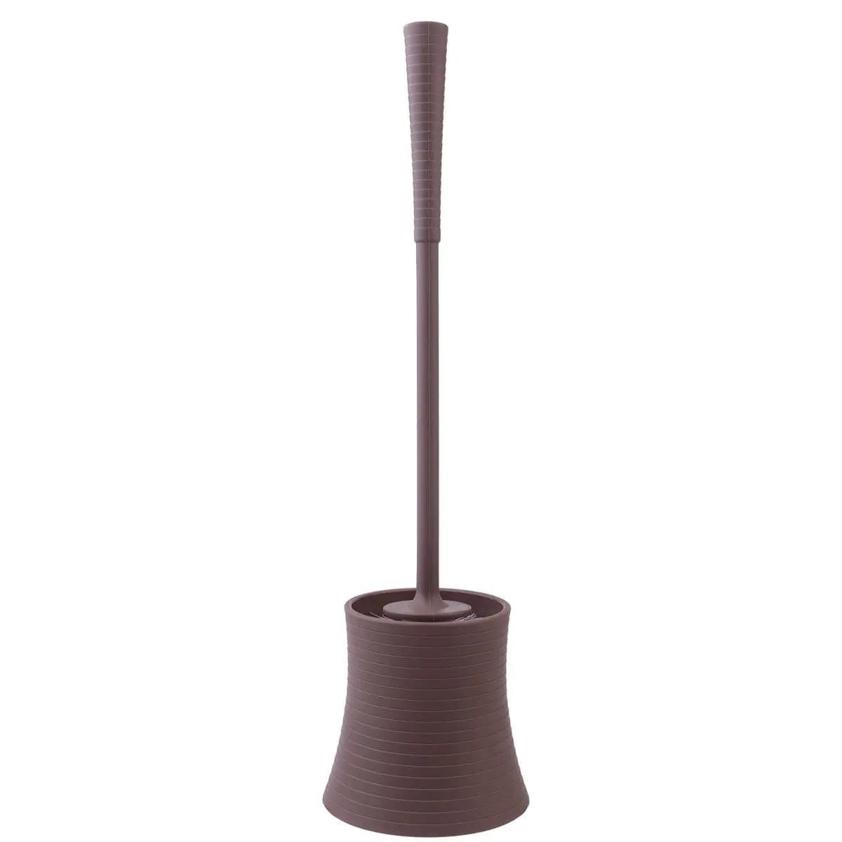 Set di Spazzole per WC con Manico Lungo e Base ad Apertura Automatica, Conservazione Igienica, Impugnatura Antiscivolo per Pulizia di Bagno, Fessure e Angoli