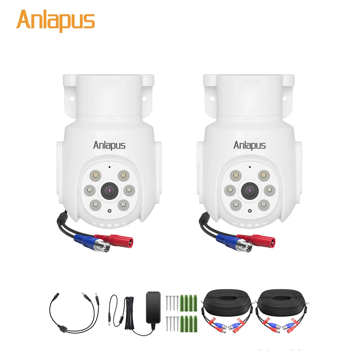 Anlapus 5MP Pan Tilt Wired Security Cameras 2Pack/4Pack 3K Outdoor Indoor Home CCTV Camera Audio Monitoring Only Work with 4K/5MP DVR Surveillance System
