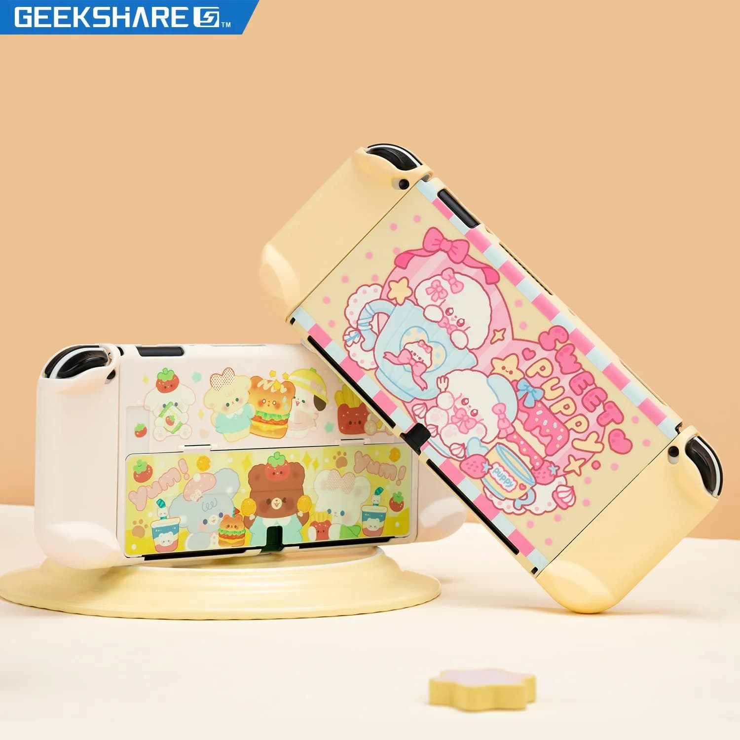 GeekShare Nintendo Switch custodia OLED Kawaii Cartoon Design Split Cover guscio protettivo per Switch Oled NS Console accessori