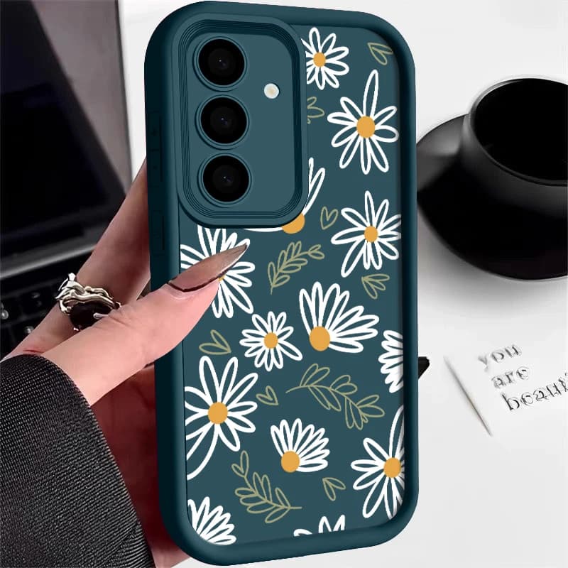 Custodia morbida in TPU per Samsung Galaxy A56 A17 A36 A26 A55 A16 A15 A25 A54 5G S25 Edge S22 S23 Ultra S24 FE Art Flowers Copertura del telefono