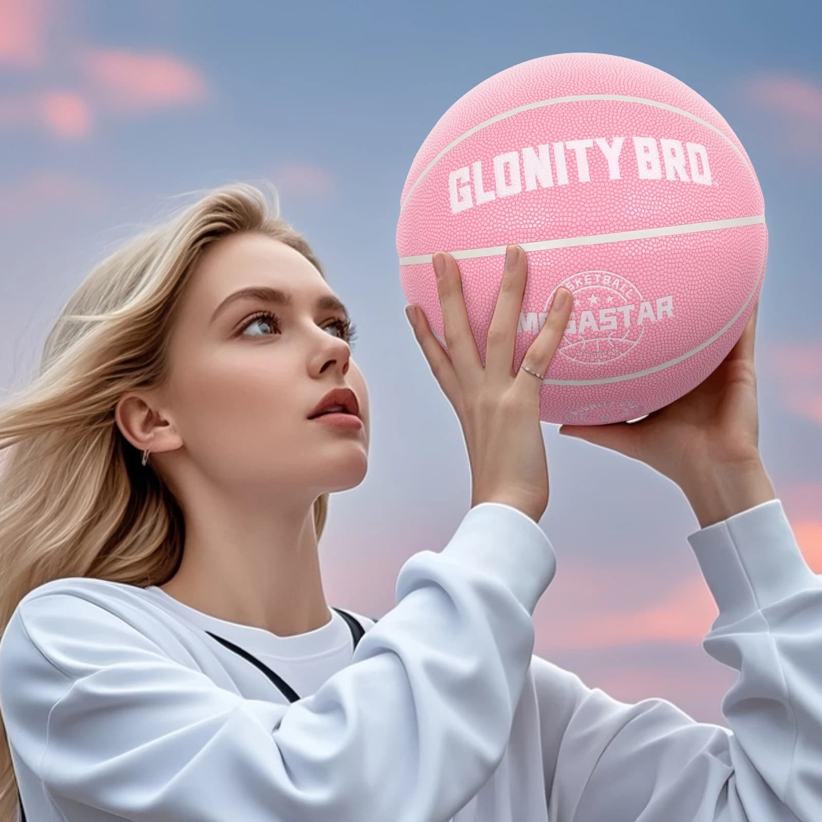 Basket da donna taglia 5,6,7 Rosa Competizione ufficiale Basket per bambini Palla standard per interni ed esterni PU antiscivolo resistente all'usura