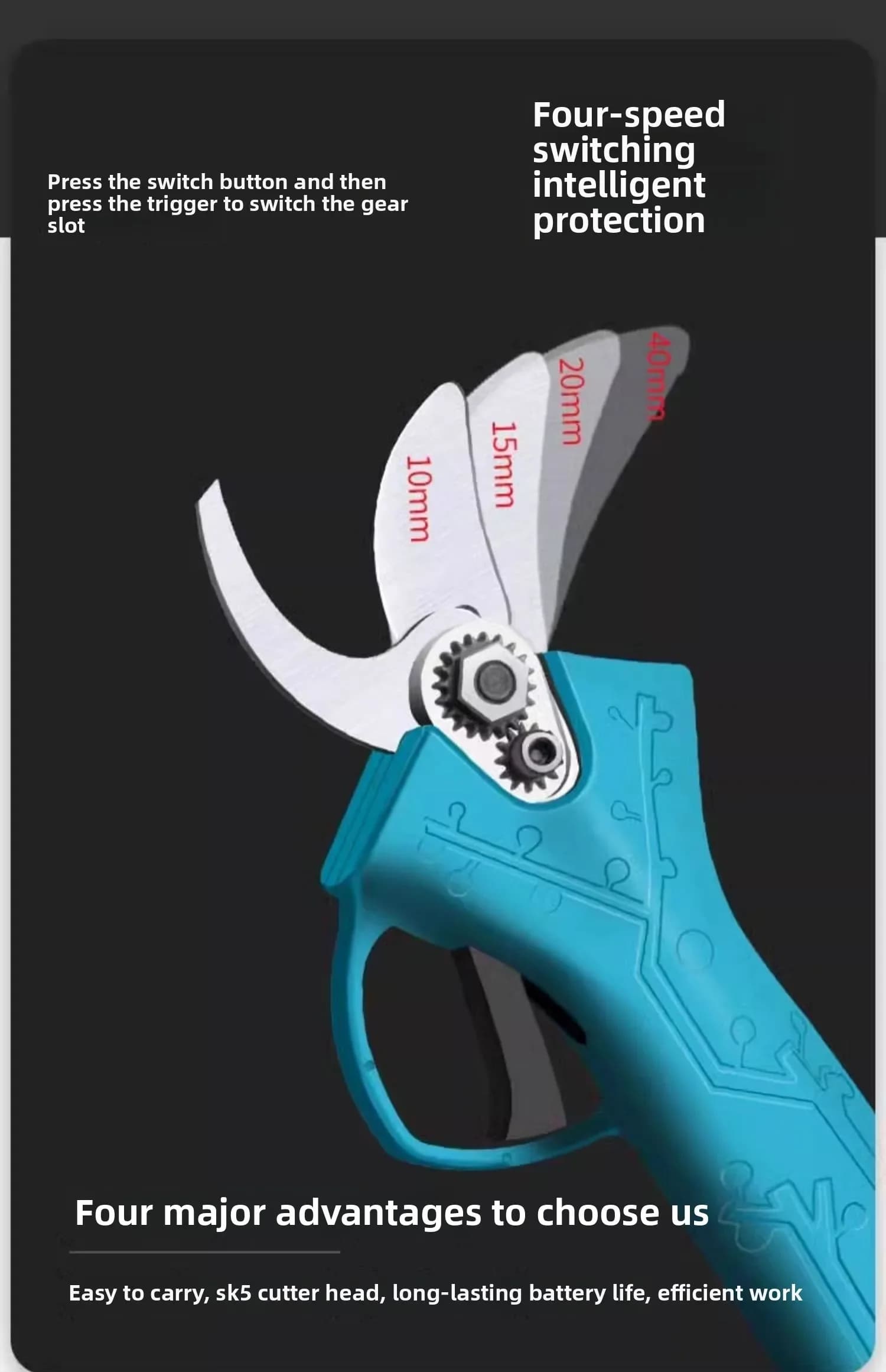 Electric scissors 110V/220V for tree branches pruning shears with lithium battery AC garden cutting tool
