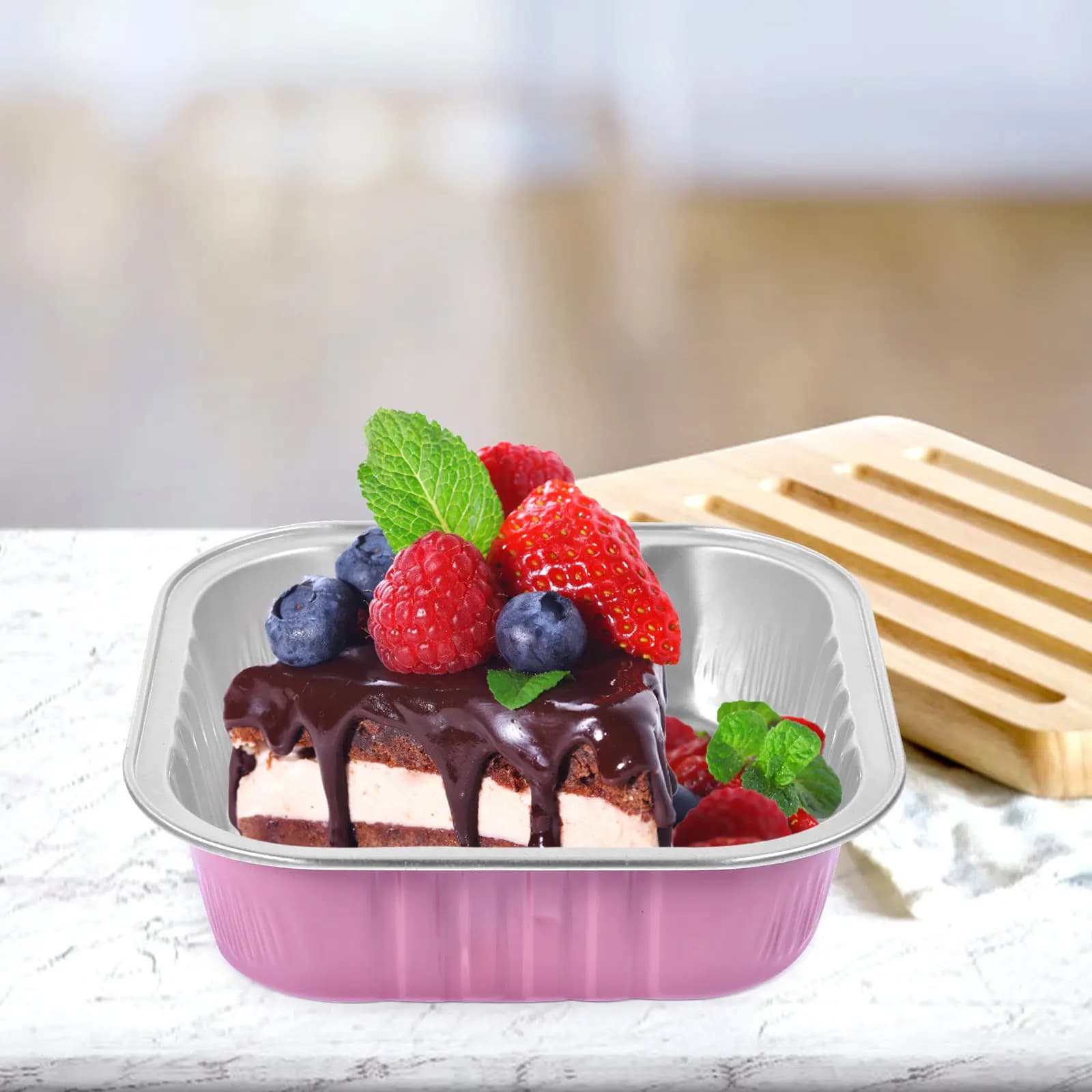 20Sets Mini Aluminum Foil Cake Pans with Lids Small Baking Tins for Cupcakes Muffins Cheesecakes Microwave Oven Air Fryer Use