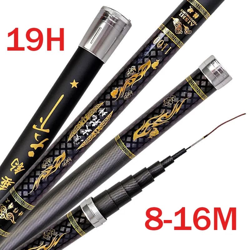 8M-16M Canna da pesca a mano in fibra di carbonio super leggera lunga dura 19H Canna da pesca telescopica di alta qualità Rocce, spiagge, canna da fiumi