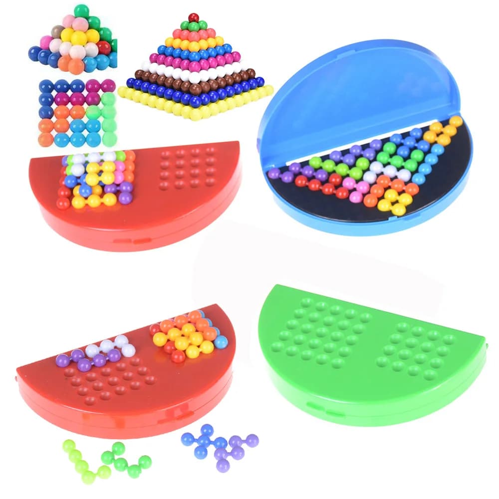 180 Sfide IQ 3D Puzzle Gioco Da Tavolo Classico Piramide Piatto Perla Mente Logica Per I Bambini Piramide Perline Montessori Giocattoli Regali