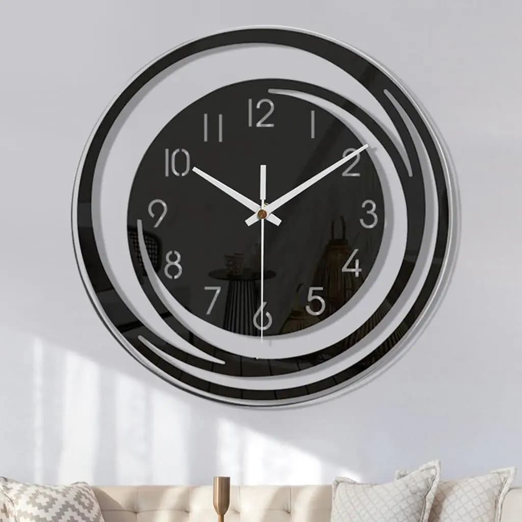 Orologio da Parete Silenzioso Senza Ticchettio, Orologio Digitale Rotondo in Acrilico da Appendere, Funzionamento a Batteria per Soggiorno, Camera da Letto, Ufficio