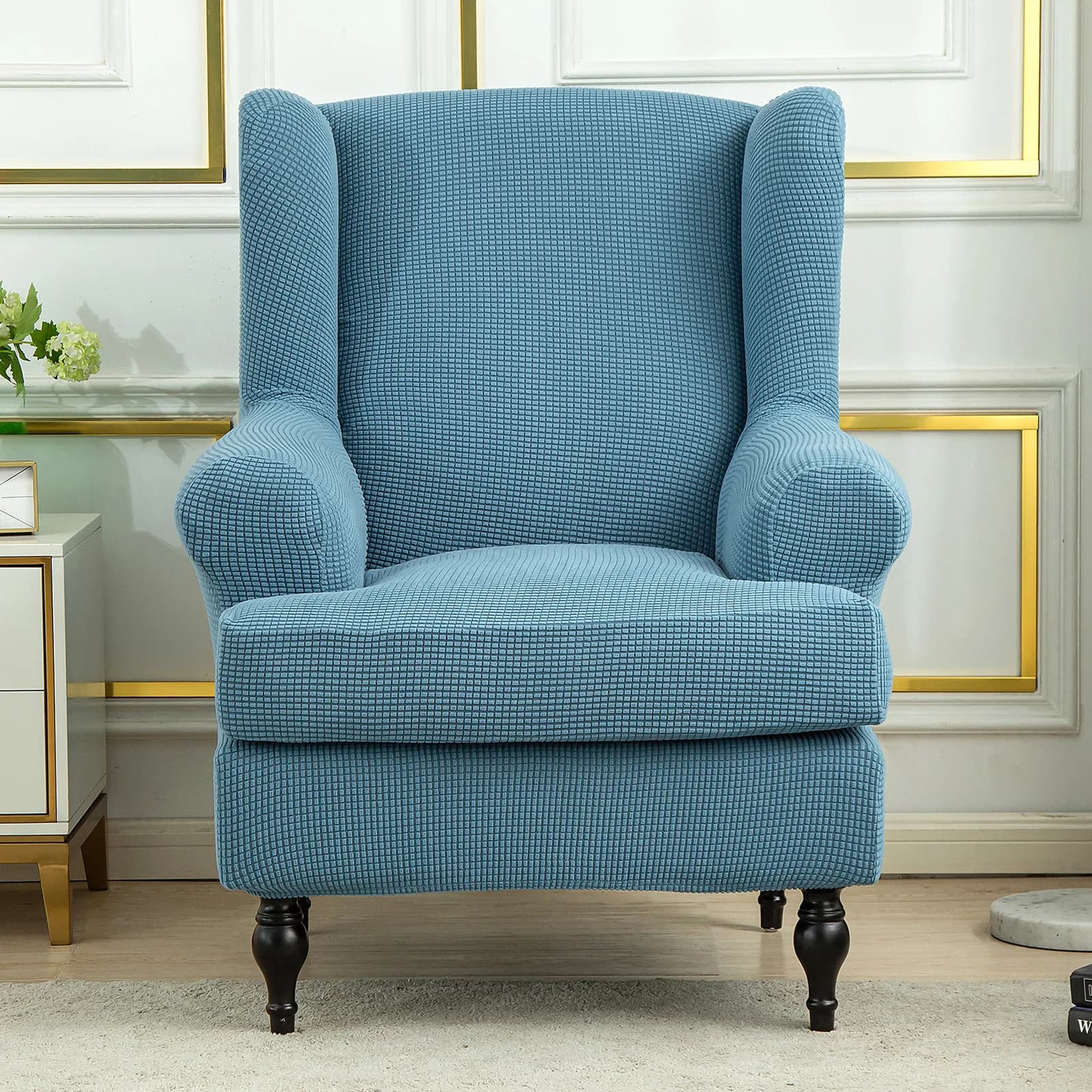 Cross-border hot sales simple modern elastic full package tiger stool cover leisure stool cover plaid sofa chair cover