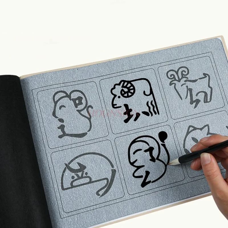 1set Children's special water writing cloth set, beginner's calligraphy brush, copybook, stroke, water writing book