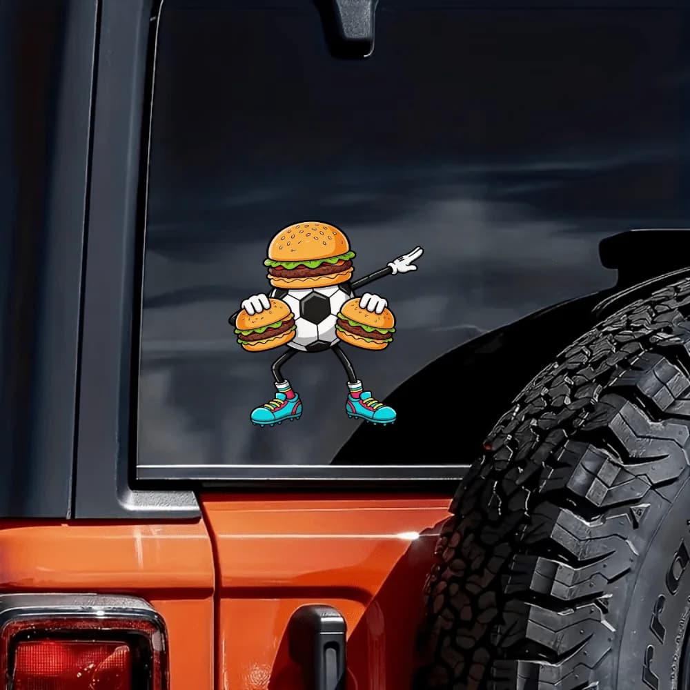 Football Character Waterproof Vinyl Stickers For Car Truck Laptop Sports Fans Decor