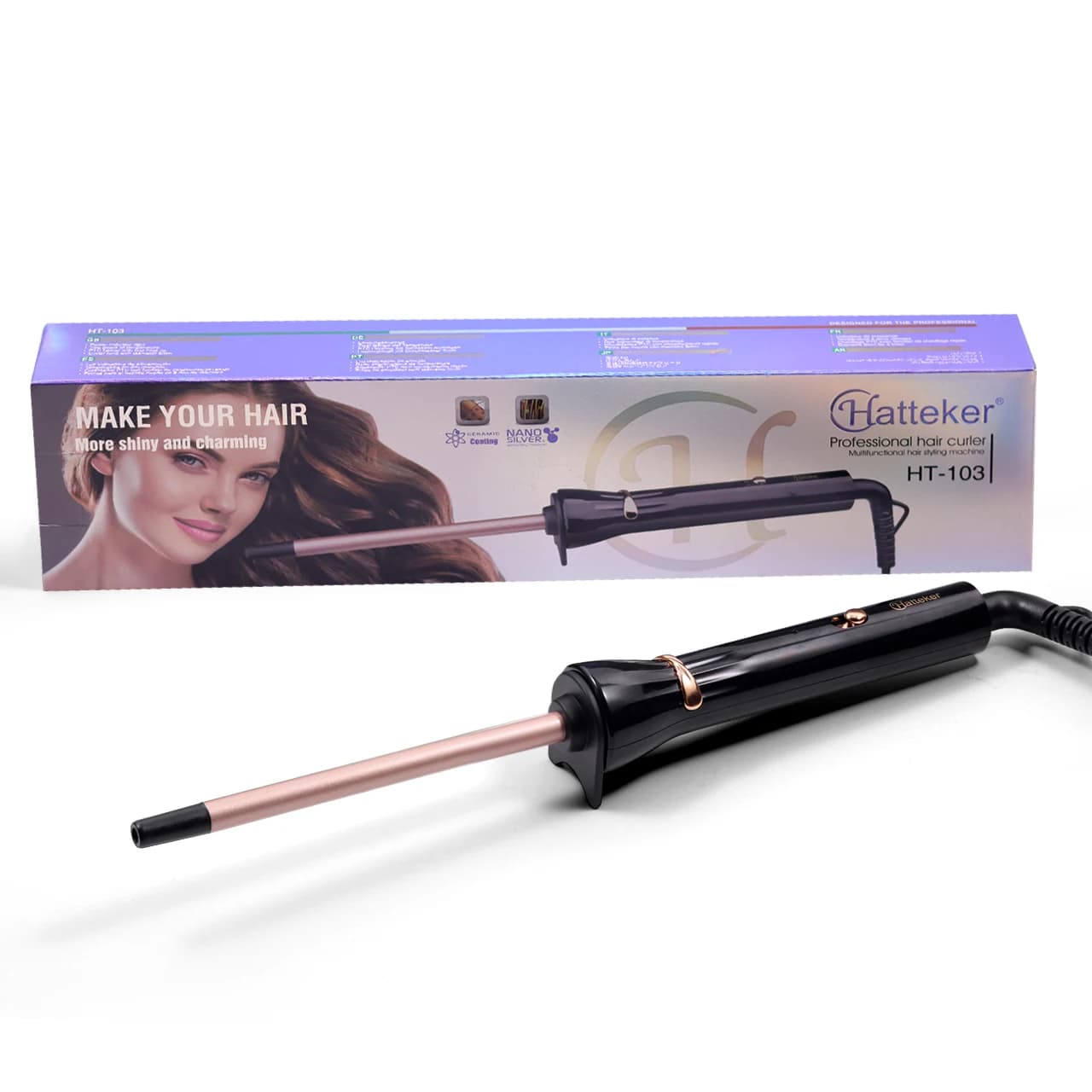 Hatteker Mini Air Curling Iron 9mm Small Waves Hair Styler for Short Hair Bangs And Curly Hair Portable Hair Waver Small Size