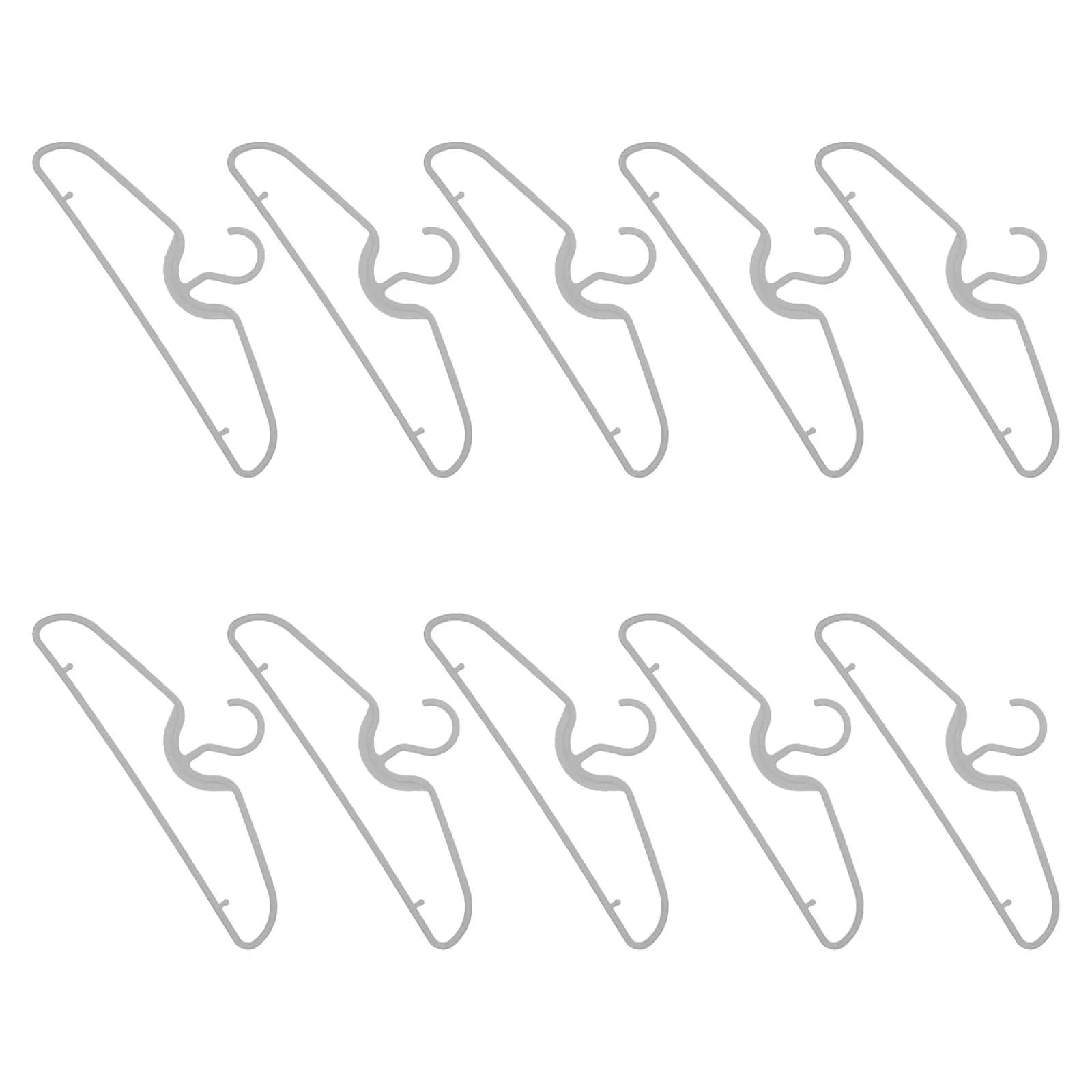 10Pcs Short Neck Vertical Space Saving Clothes Hangers Low Profile Non Slip Plastic Hangers for Shirts Pants Sweaters Grey