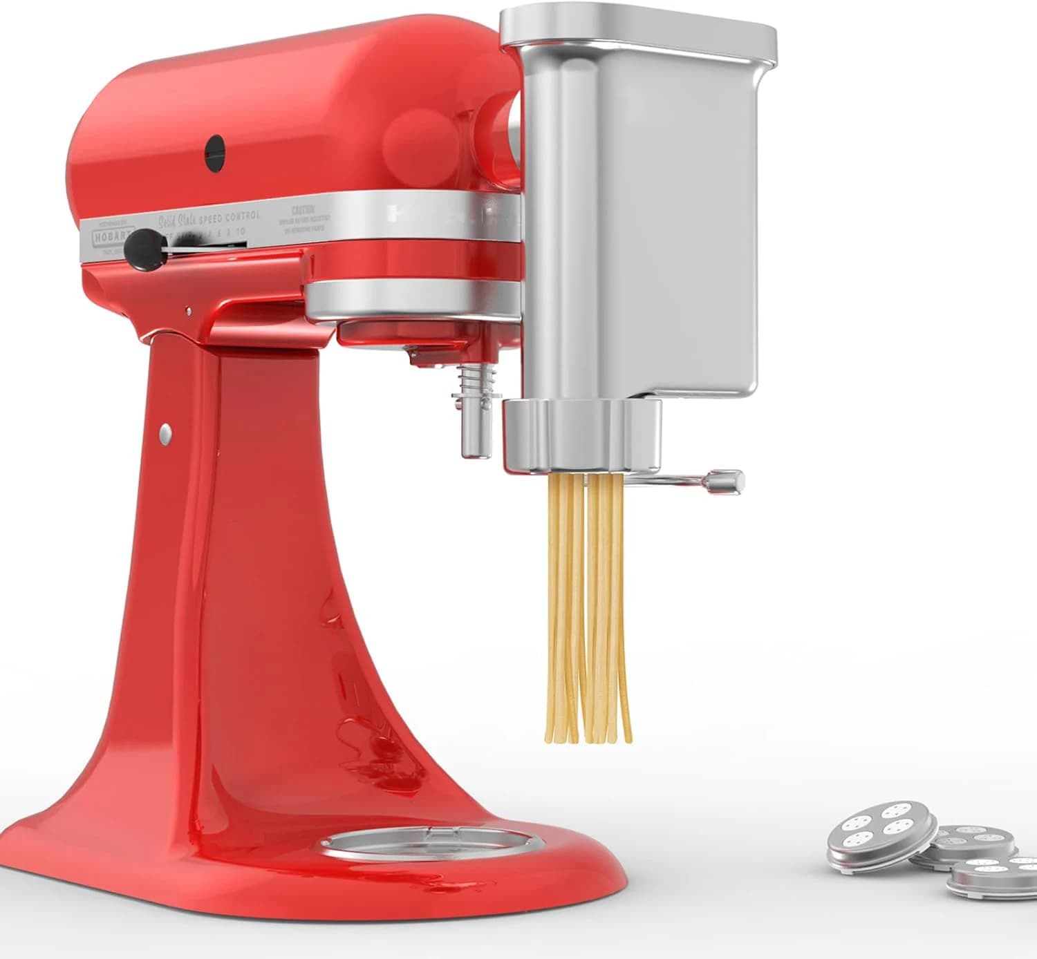 Metal Gourmet Pasta Press Attachment for KitchenAid Stand Mixer – Durable Metal Pasta Maker Attachment with 5 Interchangeable Pl