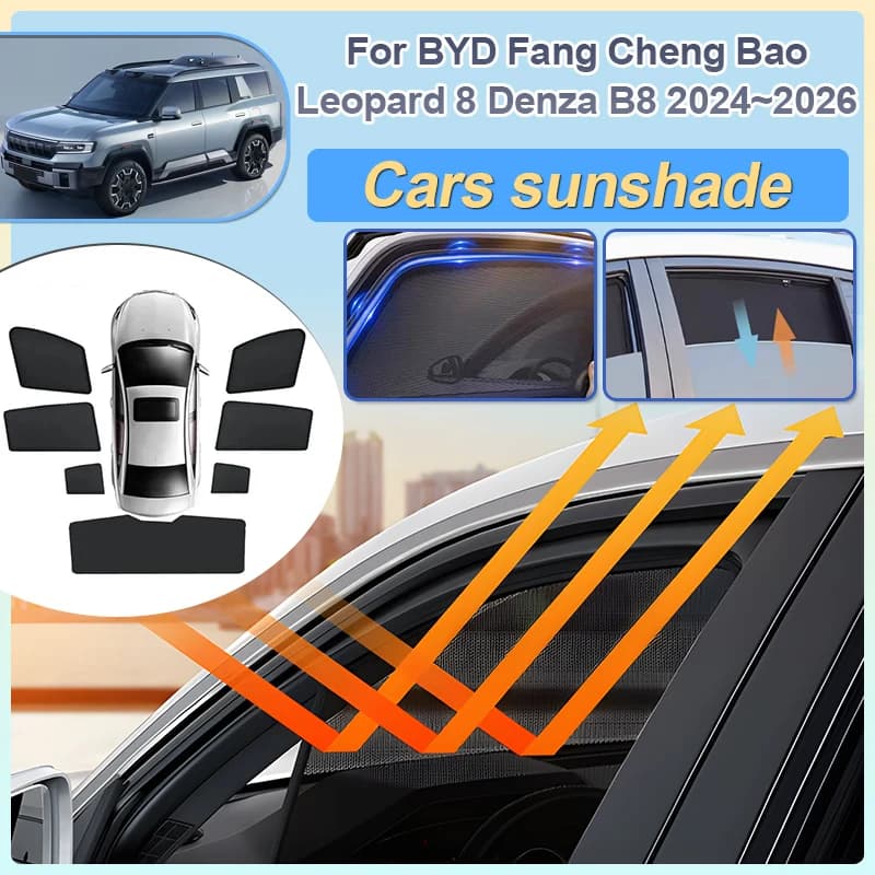 Per BYD Fang Cheng Bao 8 Leopard 8 Denza B8 2024 2025 2026 Auto Maglia Parasole Parabrezza Finestra Visiera Laterale Parasole Accessori