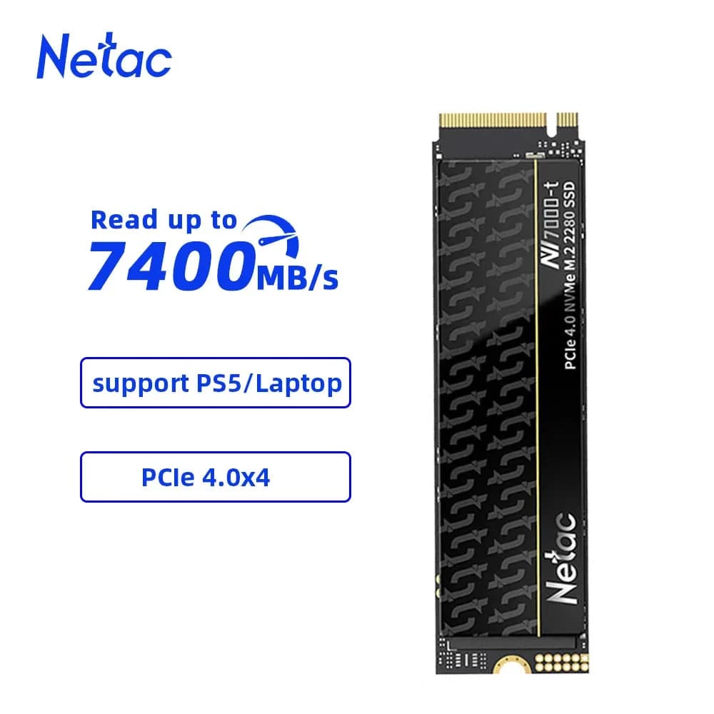 Netac SSD 1tb 2tb SSD NVMe M2 4tb 512gb PCIe 4.0 x4 M.2 2280 Disco Interno Unità a stato solido NVME SSD per PS5 Laptop NV7000t