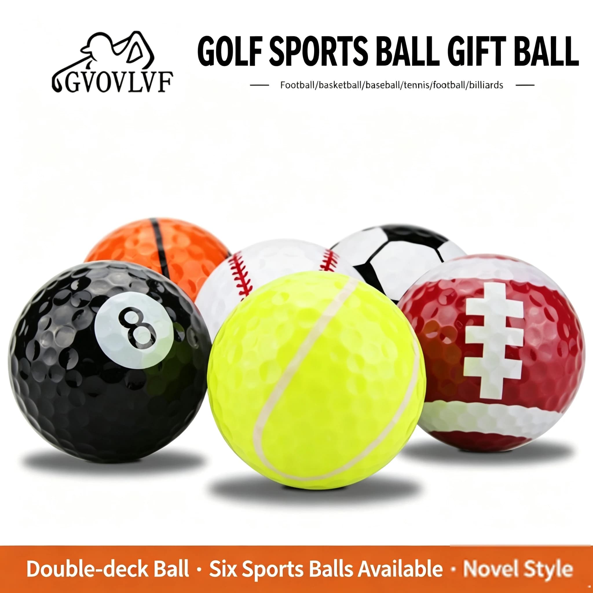 Golf Two-Layer Colored Ball Gift Entrepreneurship Ball Billiards Tennis Baseball Appearance Design Durable Golf Player Gift