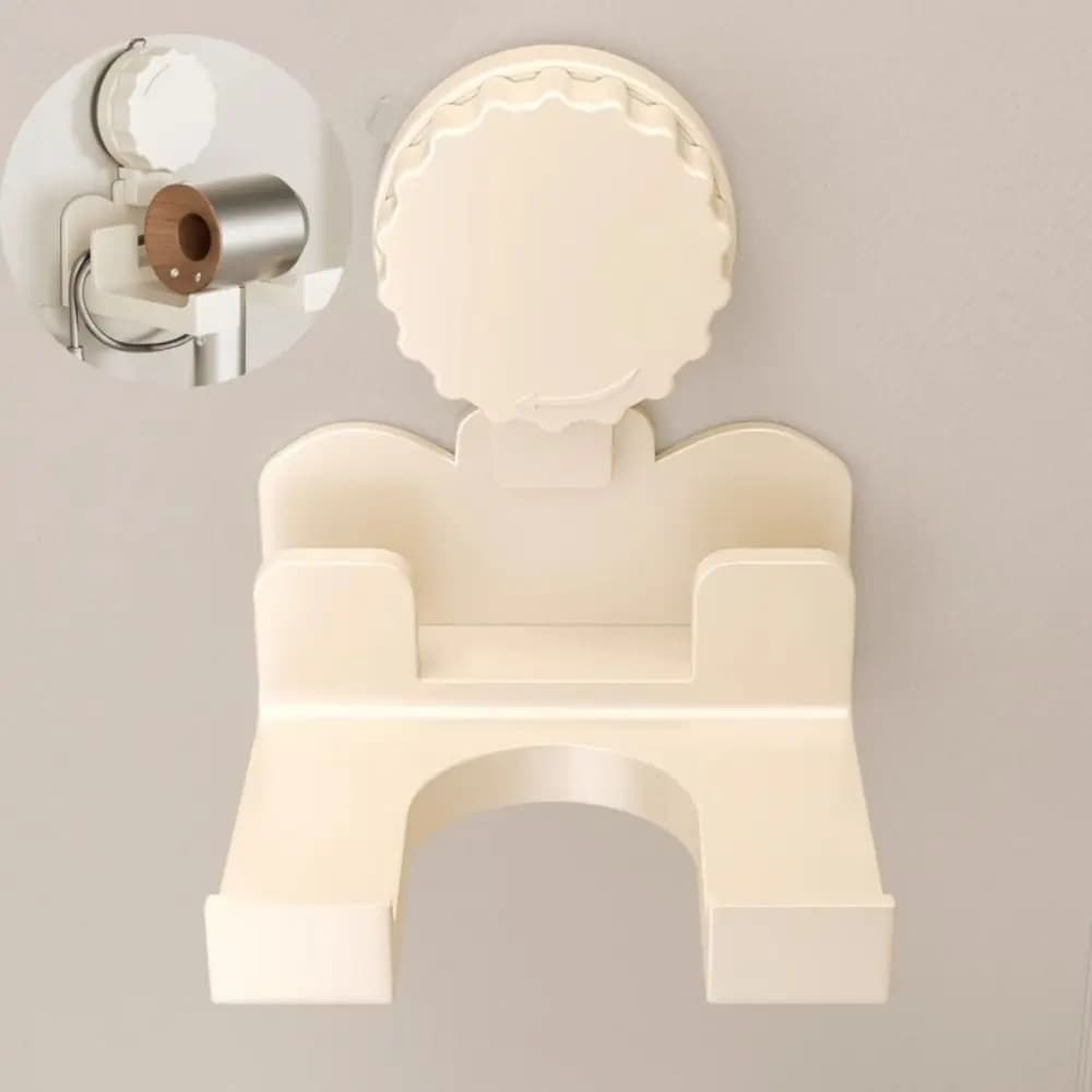 Strong Suction Cup Suction Cup Hair Dryer Holder No Damage To Wall Removable Design Hair Dryer Storage Hanger Waterproof