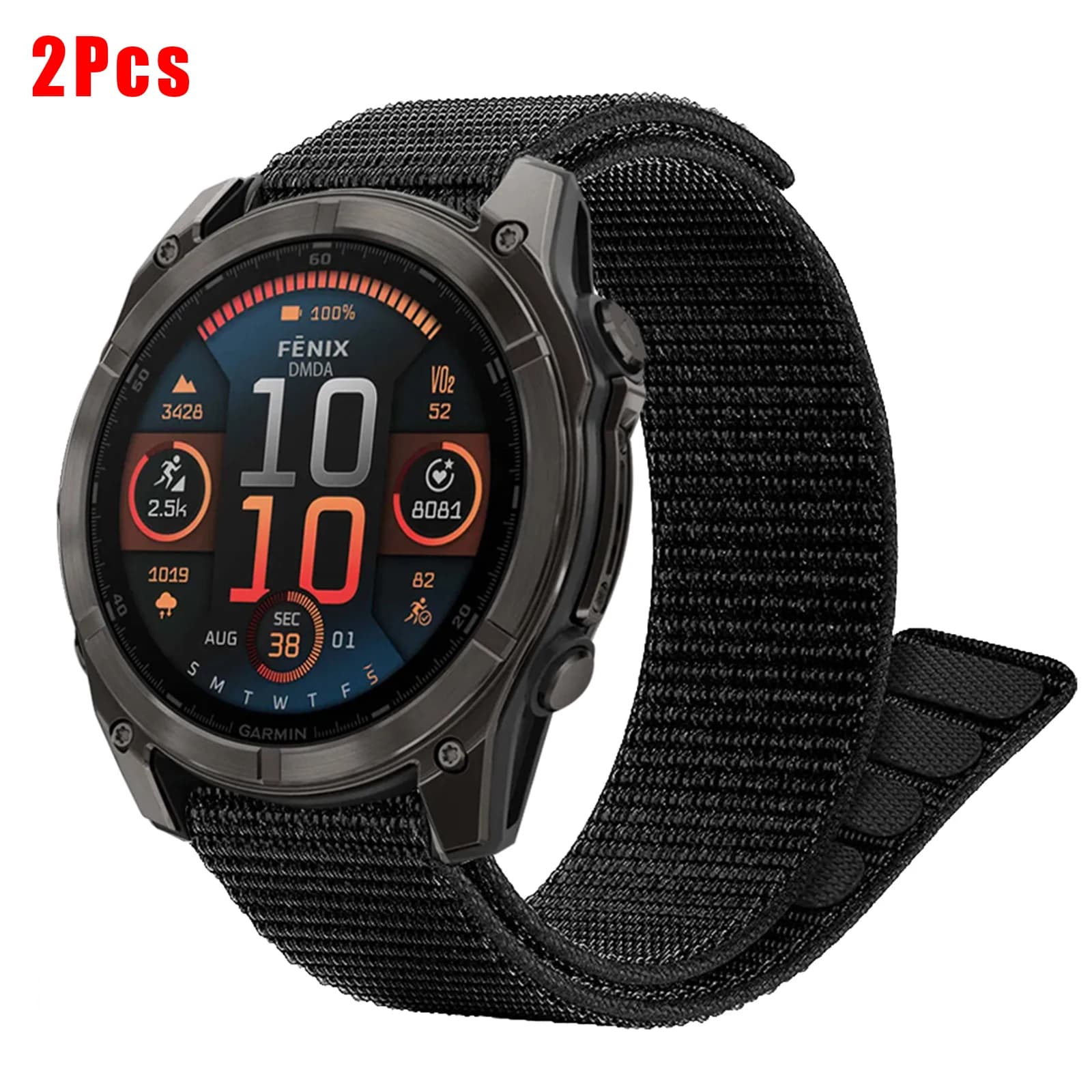 2 pezzi di cinturini in nylon QuickFit da 22/26 mm per Garmin Fenix 8 7X 6X Pro 5X 5Plus Instinct 2X Enduro 2 con chiusura a strappo a sgancio rapido