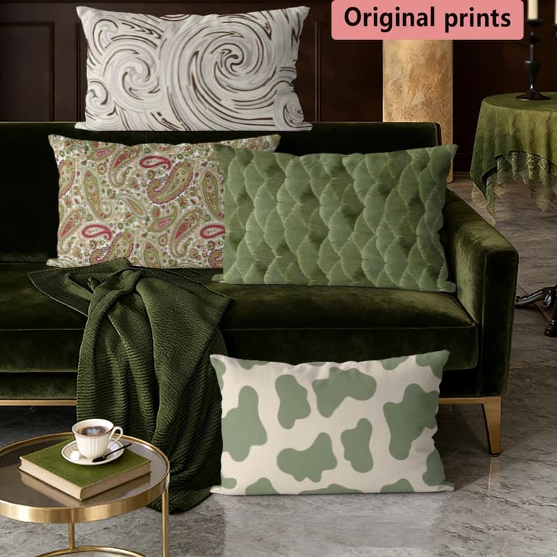 Fodere per cuscini lombari con stampa Paisley Swirl Cow Print, adatte per divano, camera da letto, auto, cuscino rettangolare per la schiena