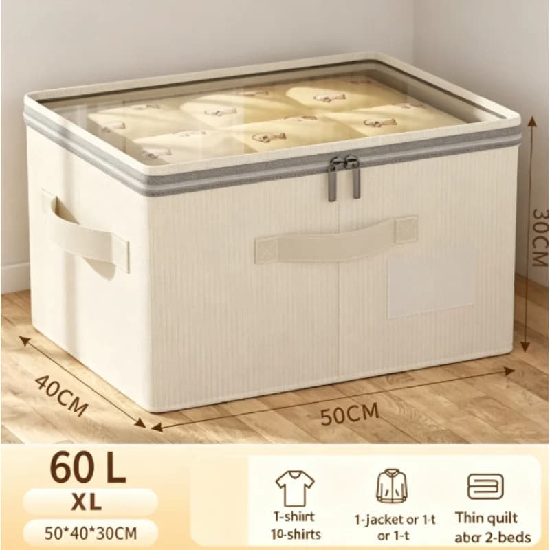 Large Capacity Foldable Storage Box With Lid Clothes Quilt Down Jacket Organizer for Bedroom Wardrobe Closet Home Storage