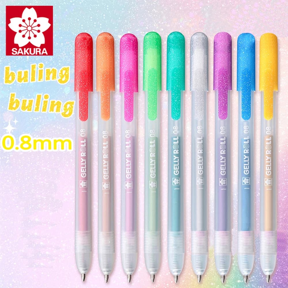 Nuovo 3 pz/set Giappone Sakura Penna Gel Brillante Evidenziatore Penna Tipo di Imprensione Penna Specifica Ritorno A Scuola di Cancelleria Kawaii