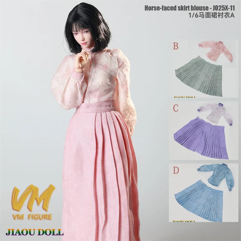 JO25X-11/12 1/6 Modello di Abiti in Stile Cinese Hanfu, Cappotto, Gonna e Camicia, Adatto per Action Figure Femminili da 12 Pollici