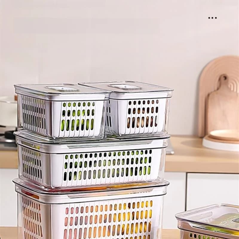 Contenitore per Frigorifero, Organizzatore per Verdure, Stile Giapponese, Contenitore per Alimenti per Cucina Domestica