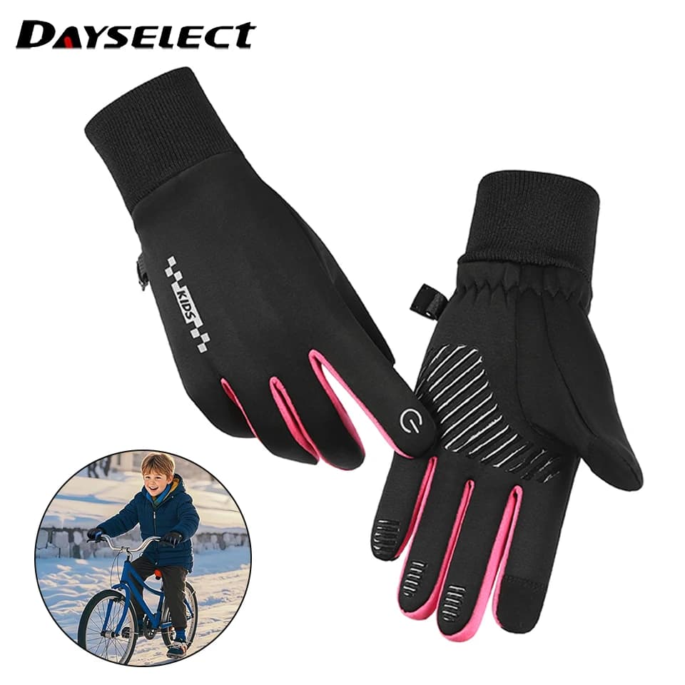 Kids winter gloves Cold riding gloves padded for hot wind Touch screen Waterproof ski gloves non-slip Outdoor sports gloves
