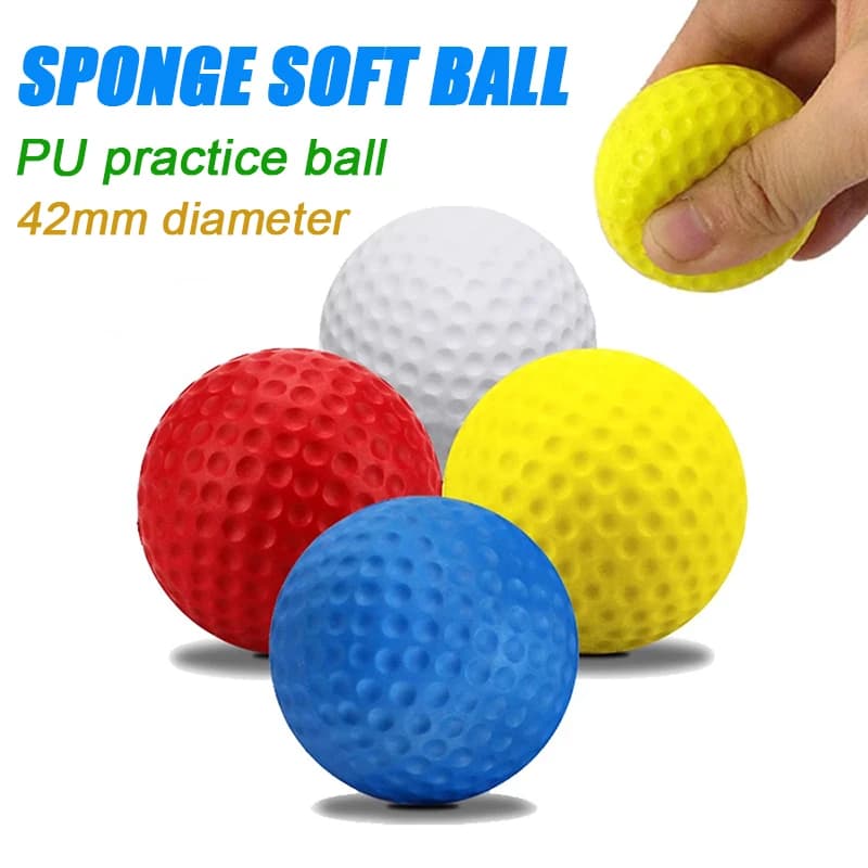 42Mm colore misto Pu Foam Solid Sponge Soft Ball Indoor Golf Practice Ball Toy Ball