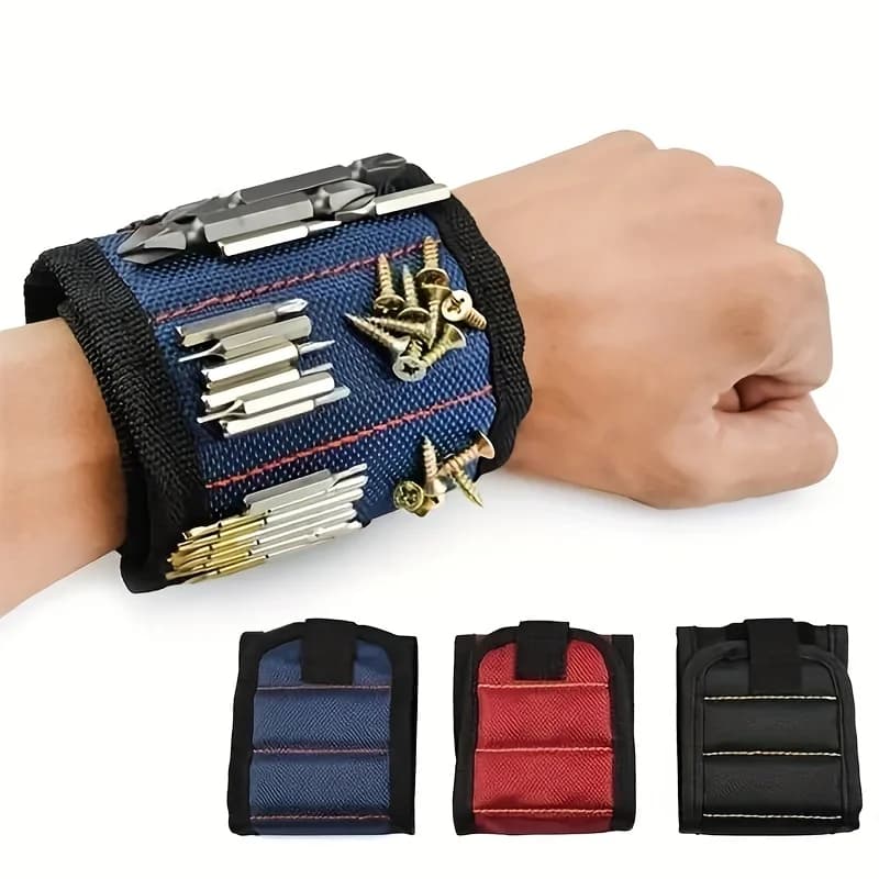 1pc Magnetic Wrist Strap with Adhesive Backing, Velcro, Hardware Tools, Screwdrivers, Screws, Magnetic Absorption, Wrist Strap