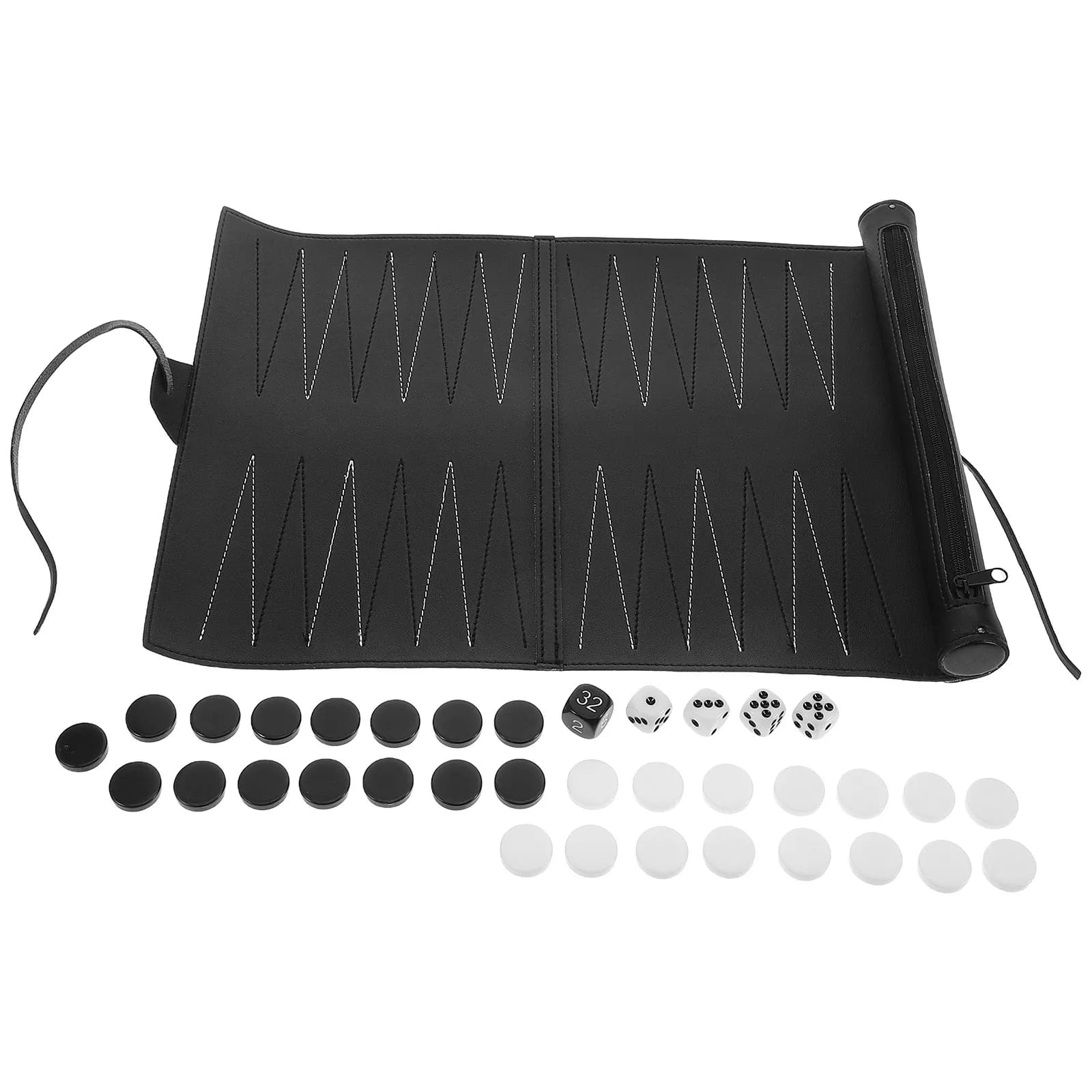 1Set PU Roll-Up Foldable Chess Mat Portable International Travel Backgammon Board Outdoor Fun Game Supply Party Supplies