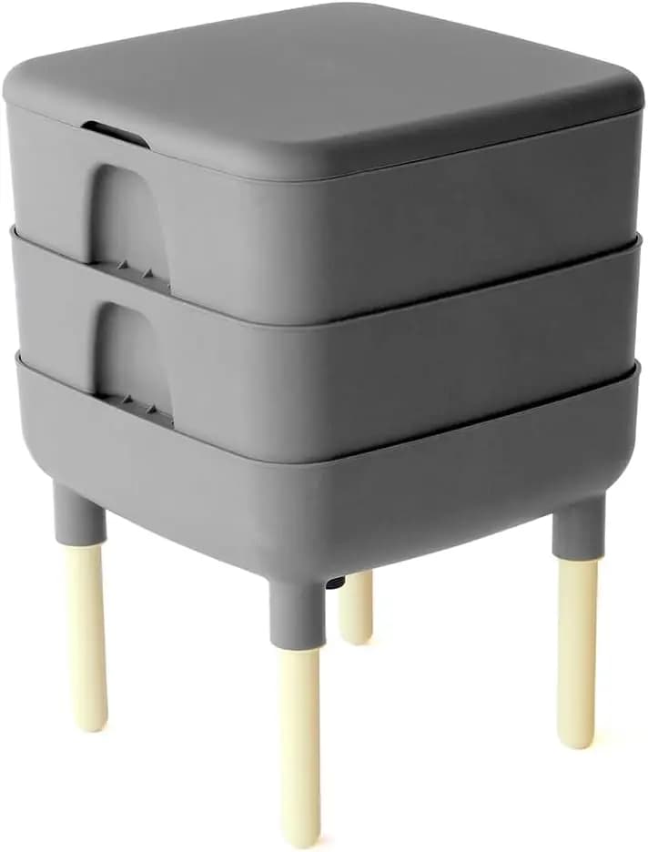 Composter a 2 Vassoi per Vermicompostaggio Interno, Inodore e Facile da Usare