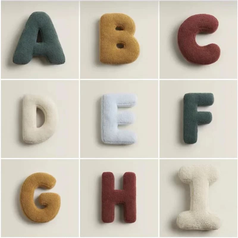 INS Nordic 26 lettere inglesi cuscino da tiro nome fai da te letto divano cuscino cuscini per il sonno del bambino giocattoli decorazioni per la camera dei bambini puntelli per foto
