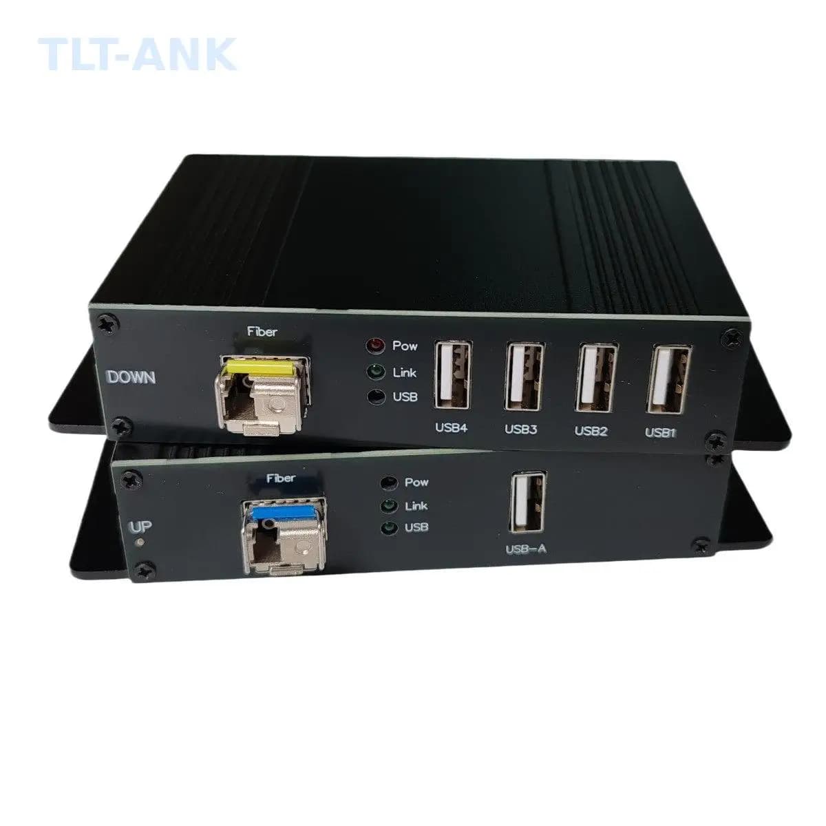 USB 2.0 Fiber Extender Optical Transceiver, 1 In 4 Out USB Audio Isolator, Compatible with Printers, USB Flash Drives & Webcams