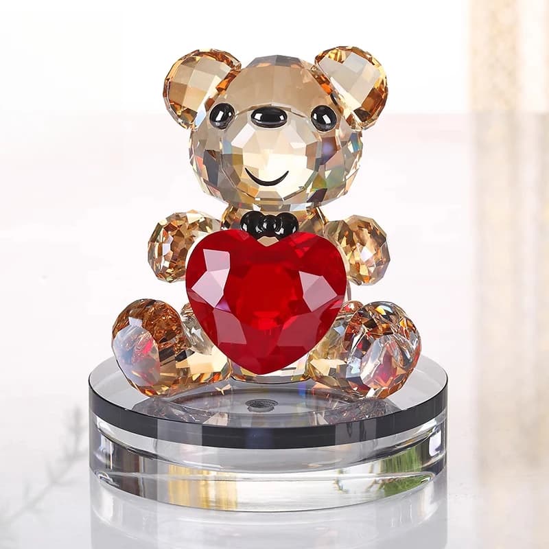 Crystal Bear Deodorante per auto Decor Porta profumo rotante per cruscotto per donna Ornamenti interni per auto di lusso Accessori per regali