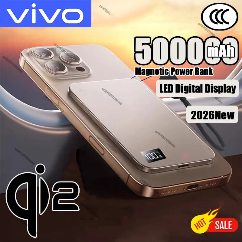 VIVO 500000mAh Banca di potere wireless magnetica PD22.5w Powerbank di ricarica super veloce per Magsafe per Iphone Samsung 2026New