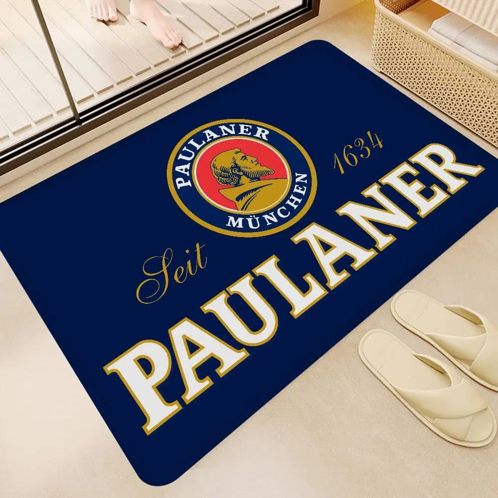 Tappetino per porta d'ingresso German Beer Paulaner, lavabile, antiscivolo, per soggiorno, divano, sedie, tappetino per cucina, tappetino di benvenuto
