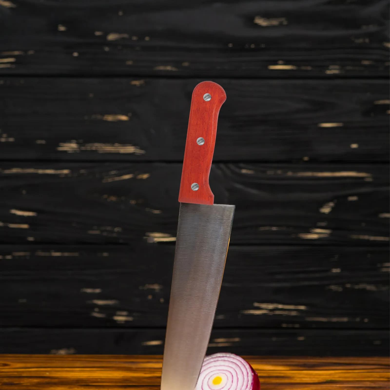 1 Paio di Manici in Legno di Pero Rosso per Coltelli, Lisci e Lucidi, con Protezione Fissa per Riparazione Coltelli da Cucina Fai-da-Te