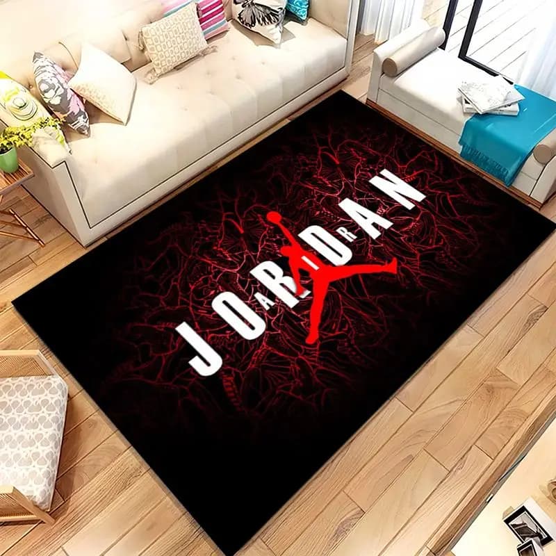 Fashion J-Jordan Basketball Sign Living Room Non-Slip Area Rug Soft Carpet for Bedroom Kid Playroom Sofa,Home Decor Doormat Gift