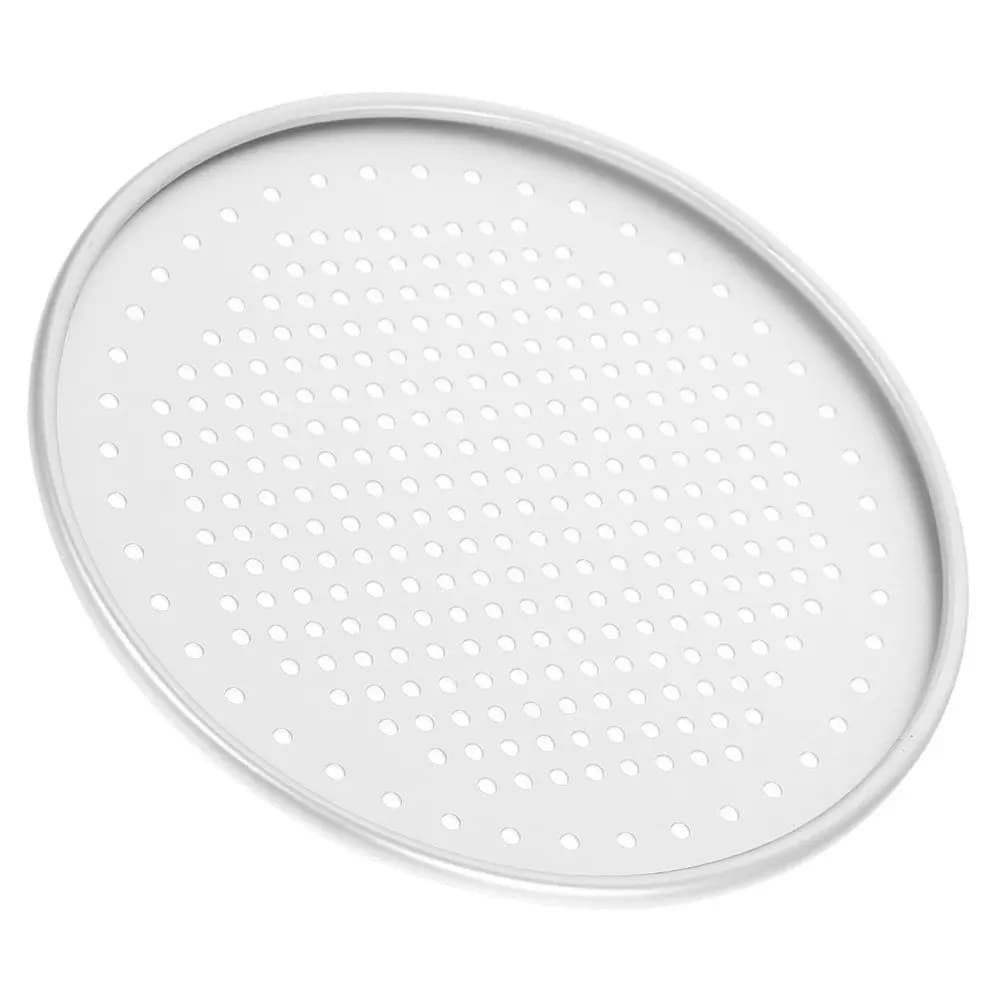 Teglia per Pizza in Alluminio Perforato Rinforzato, Rotonda, per Pizza Croccante, Torte, Panini al Vapore, Uso in Forno, Antiaderente, Facile da Pulire