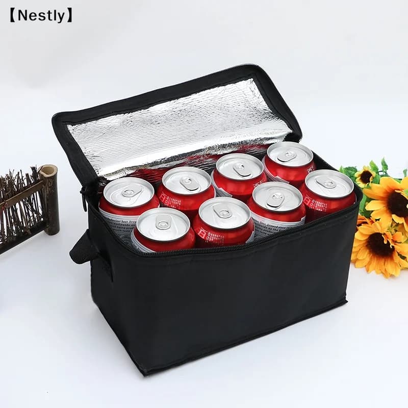 Borsa Termica Portatile per Esterni, Contenitore Isolato per Alimenti e Bevande, Borsa Bento per Campeggio, BBQ, Picnic, con Chiusura a Zip〔Nest〕