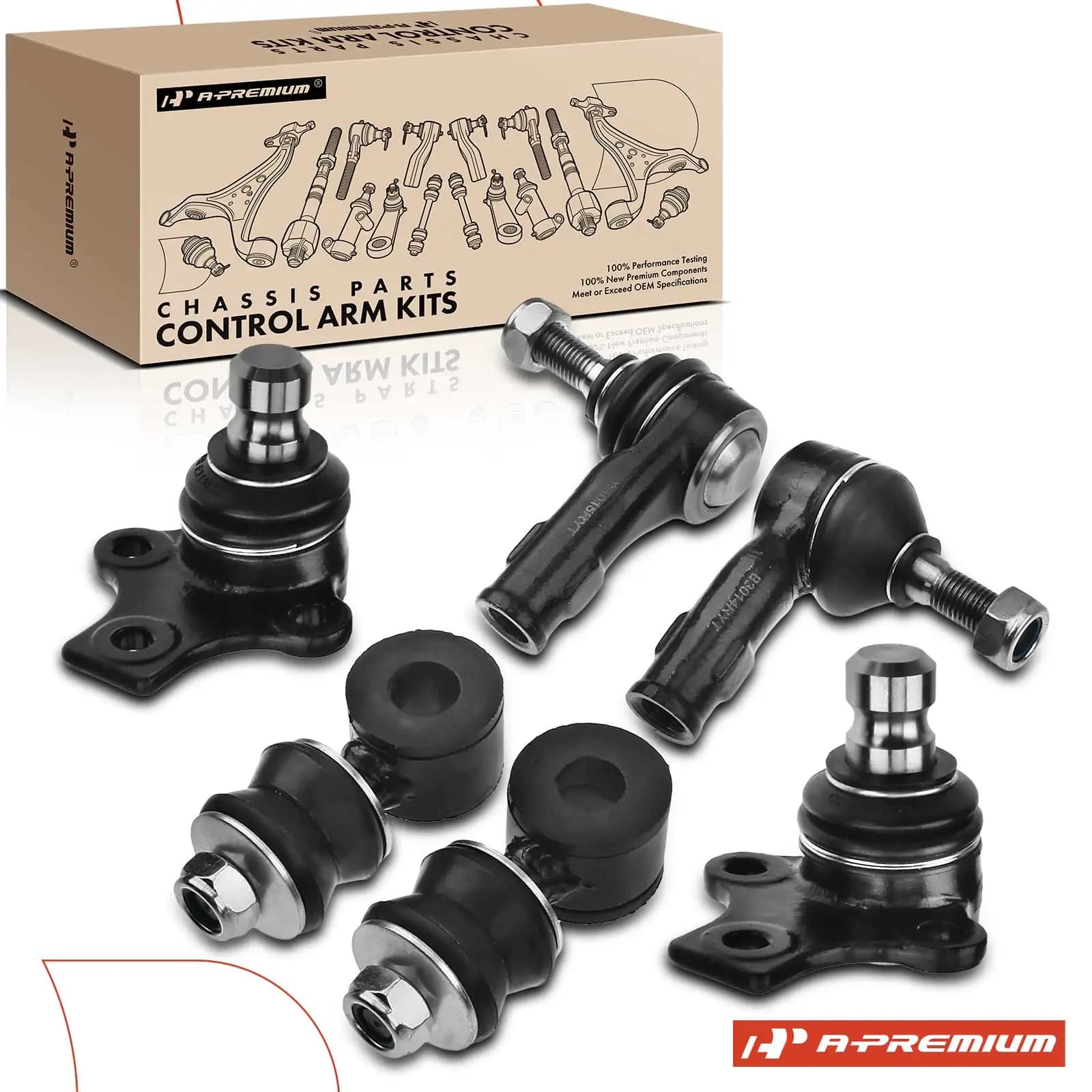 A-Premium 6x Front Stabilizer Bar Link Tie Rod End Ball Joint for Volkswagen Jetta Golf 1988-1992 Cabrio 1995-1999 Corrado