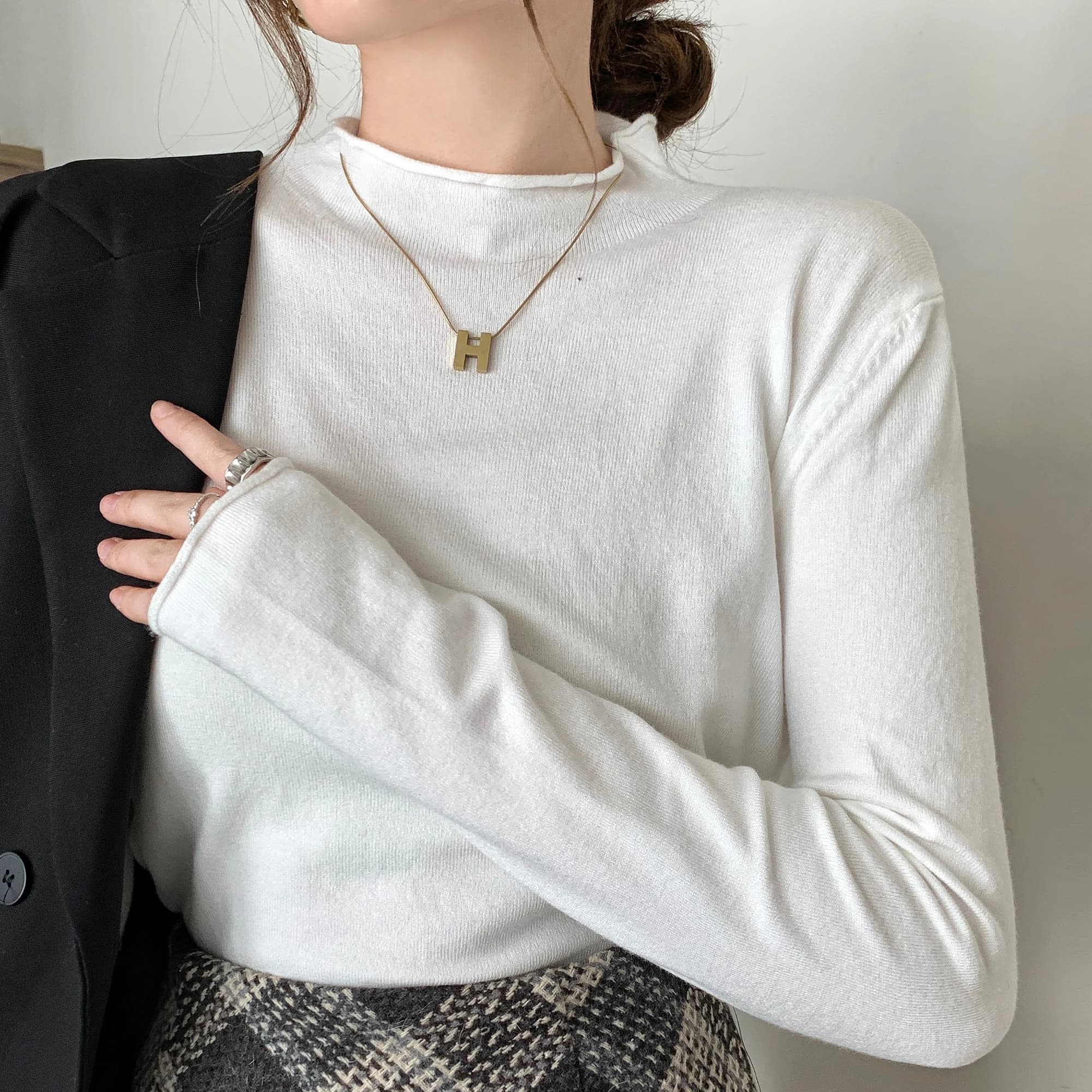 2026 Women's Plus Size T-shirts Solid Color Turtleneck Versatile Simple Base Layer Top Spring New Fashion Casual Long Sleeve Tee
