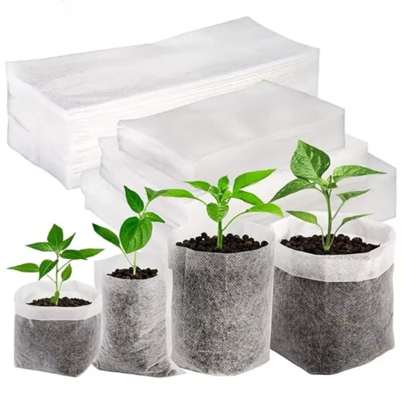 100PCS Biodegradable Nonwoven Plant Grow Bag Vivaio Seme Starter Pots for Home Garden Flowers Vegetable Garden Accessories