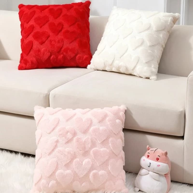 2026 San Valentino Amore Fodera per cuscino 45x45 Soggiorno Divano Jacquard Fodera per cuscino in tinta unita Decorazione natalizia Federa