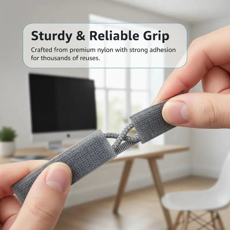 Reusable Strong Adhesion Cable Organizer Tape Cuttable Hook Loop Cord Ties for Automotive Interior Wiring Fixing