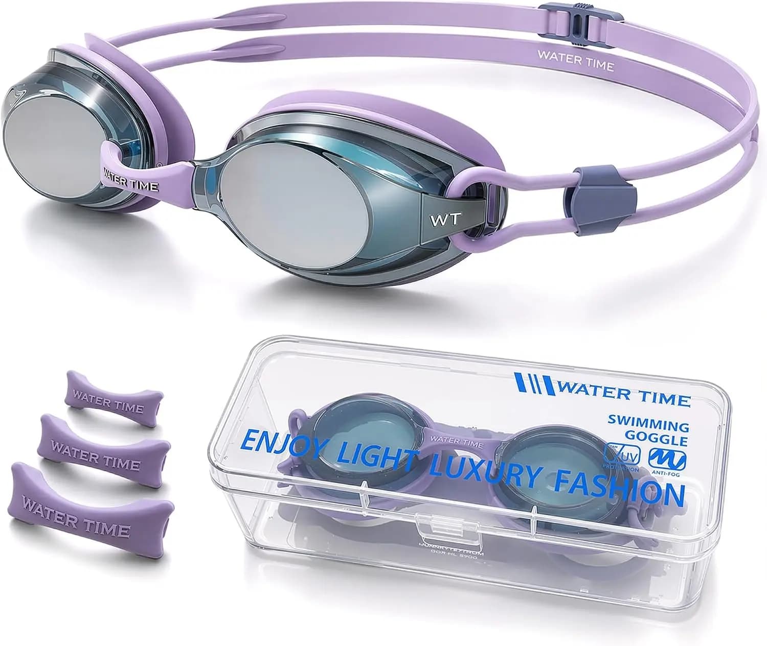Swim Goggles Anti-Fog Mirrored Lens UV Protection No Leak for Competition Training
