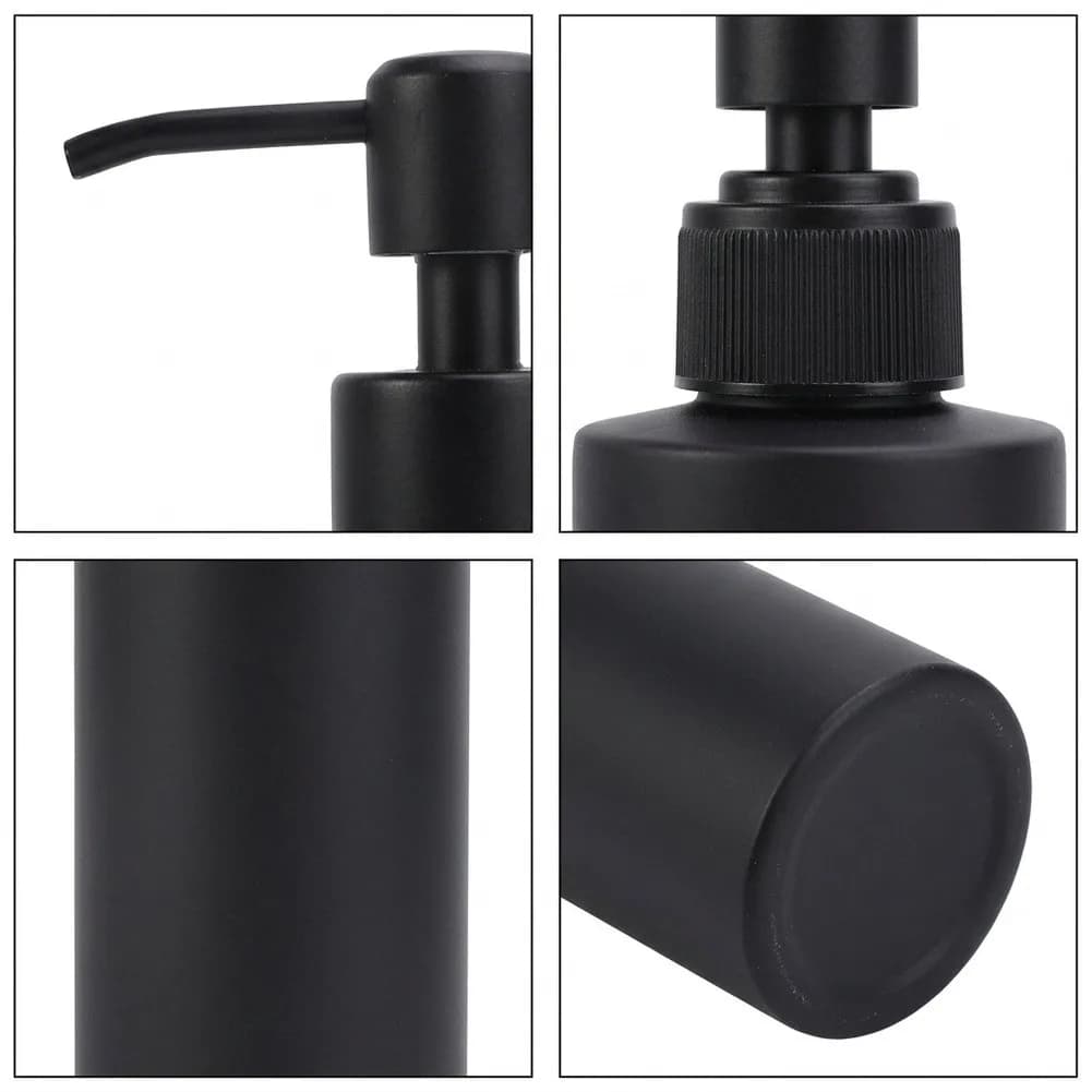 Black Soap Dispenser Stainless Steel For Bathroom 350ml Liquid Hand Dish Soap Dispenser Pump For Kitchen Sink Countertop