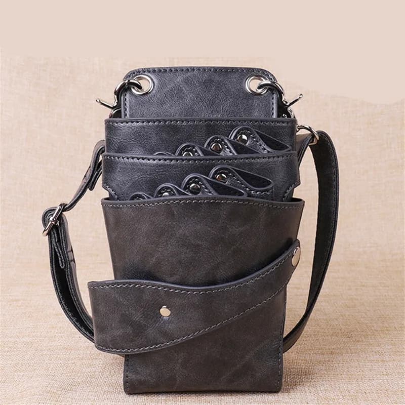 Professionale 8 tasche nero salone barbiere forbici per capelli borsa forbici clip parrucchiere fondina custodia custodia cintura