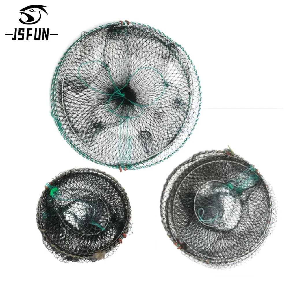 JSFUN Trappola per esche da pesca, Trappole per gamberi con esche Gabbia a molla Trappole da pesca con rete piegata portatile Accessori per la pesca con rete
